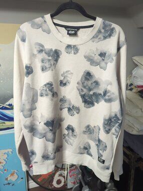 Diesel 55 DSL Designer Pull-Over Sweater L Roses Blots
